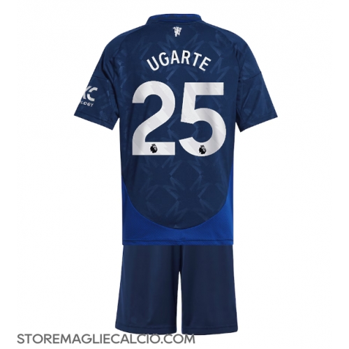 Manchester United Manuel Ugarte #25 Maglia Gara Trasferta Repliche 2024-25 Bambino Maniche Corte Manchester United Manuel Ugarte #25 Maglia Gara Trasferta Repliche 2024-25 Bambino Maniche Corte